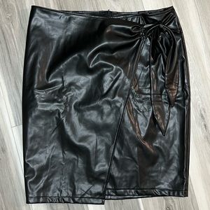 Black leather skirt